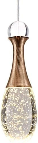 NHPJFDC Lustre Moderne en Verre à Bulles de Cristal, Forme Goutte d'eau, LED Or Rose, luminaire linéaire à Long Tube, idéal pour Une Salle à Manger, Une Chambre, Un escalier ou Un Hall d'entrée.