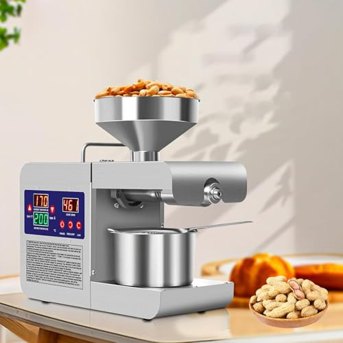 Lissontine Home & Business 2nd Generation Oil Press Machine – Electric Oil Press Extractor, Cold Press Oil Maker, Automatic Oil Expeller with Smart Temp Control Commercial1500W