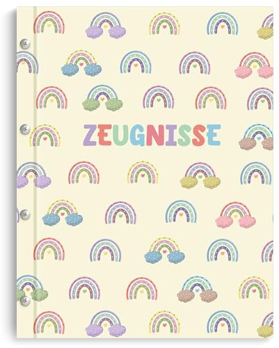 SKYDUE Carpeta de certificados con tornillos, ampliable, DIN A4, con 20 fundas para escuela, trabajo, familia (beige)