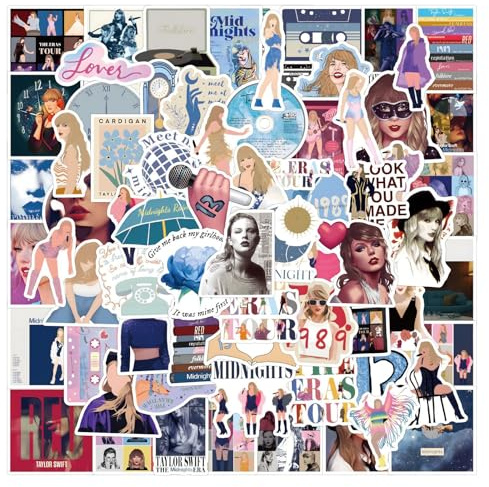 100 Pcs Popular Music Singer Stickers Waterproof Vinyl Decals for Laptop, Guitar, Skateboard, Phone, Luggage, Scrapbook Aesthetic Music & Band Merch Gift for Teens