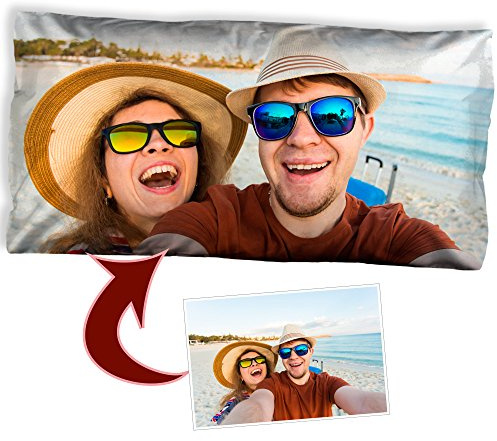 LolaPix - Cojín Rectangular 60x30 Personalizado con tu Foto, diseño o Texto, Original y Exclusivo Distintos tamaños a Elegir. Relleno Incluido.