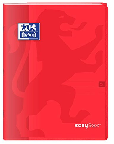 Oxford 3 Stück A4 Easybook Heft 24 x 32 cm Seyes 96 Seiten 90 g rot