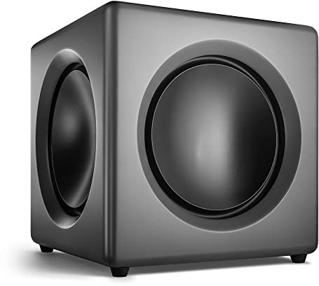 Wavemaster 66400 Fusion - Aktiver Subwoofer (125 Watt) mit eingebautem Class-D-Verstärker, universell einsetzbar - optimiert für 2.0 Lautsprechersysteme Stone Grau