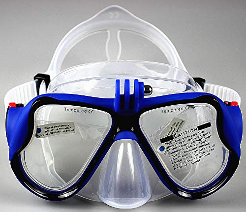 WOWDECOR Tauchmaske für Gopro Kamera Erwachsene Kinder mit Kurzsichtigkeit Kurzsichtig, Schnorchelmaske Taucherbrille Dioptrin Dioptrien Korrektur (Blau, -5,0)