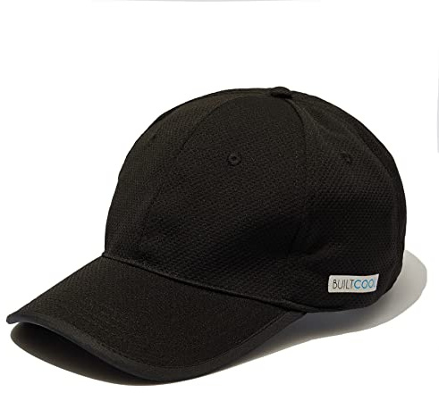 BUILTCOOL Adult Cooling Baseball Hat – Men & Women Moisture Wicking, Mesh Back, Lightweight, Performance Ball Cap for Fishing, Hiking, Kayaking, Golf, One Size, Black