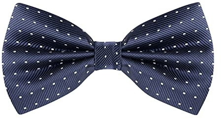 Allegra K Men's Polka Dots Pre-Tied Bowknot Bow Ties Work Formal Party Tuxedo Bowties Navy Blue White One Size