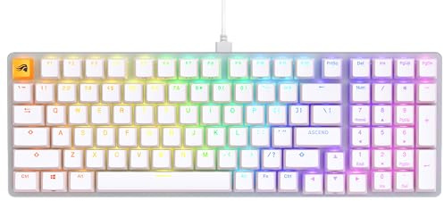 GLORIOUS GMMK 2 (96%) Mechanische Tastatur, Fox, ANSI in Weiß | Aluminiumoberfläche für Biegsteifheit, Hot-Swap, Tastenweise RGB-Beleuchtung & Doubleshot-Kappen, PC-Gaming auf hohem Niveau