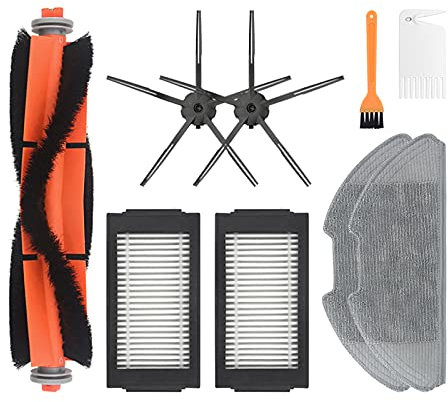 HUAYUWA Replacement Accessories Set Fits for Xiaomi Mi Robot Vacuum Mop Pro Robot Vacuum Cleaner Spare Parts (1 Roller Brush + 2 Side Brush + 2 Filter + 2 Rag + 2 Tool)