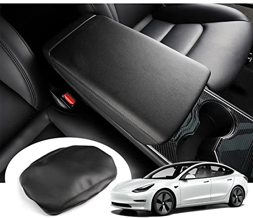 GAFAT Tesla Model Y 2021-2024 / Model 3 2017-2023 Copertura per Bracciolo Centrale, Model Y 2024 Copribraccioli in pelle PU, Accessori Model 3, Accessori Model Y [Non per Model 3 2024+](Nero1)