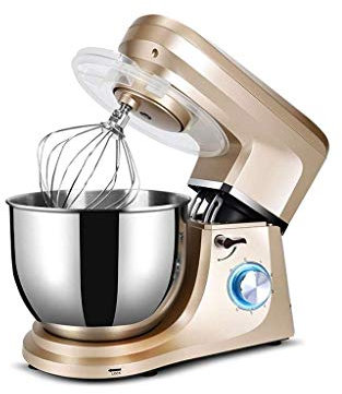 Sbattitore Elettrico, Ciotola in Acciaio Inox, Testa inclinabile, Gancio per impastare, Frusta e Frusta Piatta