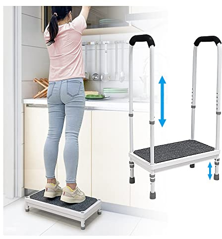 Mybow Tritthocker mit Griff für ältere Menschen medizinische Tritthocker Senioren Behinderte Sicherheit breite Plattform Bett Tritt für Hochbetten Erwachsene Fuß (180 kg)