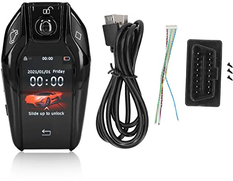AMONIDA Smart Remote Car Key, Universal TK800+ LCD Touch Screen Smart Key Remote Keyless Entry for All Start Stop Engine Button Models (Black)
