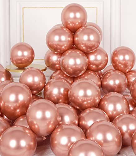 AULE Luftballons Rosegold Klein Metallic 50 Stück 5 Zoll Luftballon Helium