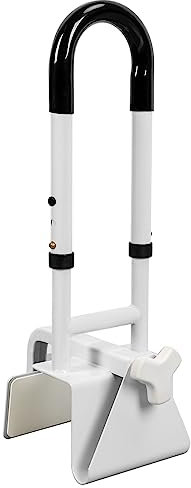 HEPO Rotaia di sicurezza per vasca da bagno regolabile in altezza per anziani con copertura antiscivolo