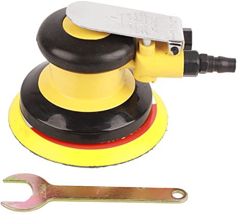 Air Powered Sander, Zinc Alloy Stable Operation Fast Polishing 5in Air Random Orbital Sander for Metal, Professional Air Random Orbital Sander