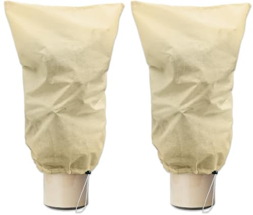 mizikuu Cappuccio Protezione Piante, 2 Pezzi Copertura Protettiva per Piante con Cavo Riutilizzabile Sacco di Protezione Invernale per Piante Contro Vento, Freddo, Uccelli e Insetti, 100 x 80cm