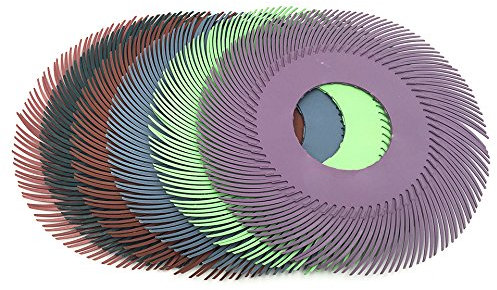 easyhaha 10 pz 6 Utensili abrasivi Spazzola a setole radiali con mozzo Grana 80-1000# for lucidatura dei Metalli Smerigliatrice da banco Accessori Utensili elettrici (Size : Grit 120 10pcs)