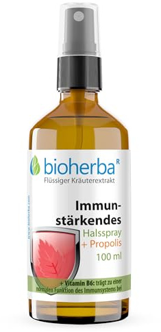 Halsspray 100 ml mit Propolis und Vitamin B6 – Pflanzliche Halspflege mit Kräuterextrakten von BIOHERBA PZN 17188657