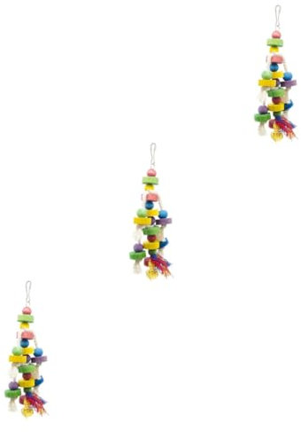 VANZACK 3stücke Kleine Papageienspielzeuge Baumwolle Mit Holzblöcken Kletter Und Spielgerät Für Wellensittiche Und Nymphensittiche Und Spaß