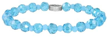 Konplott: bracelet elastic Bead Snake Jelly blue/green, modernes Kristallarmband mit kleinen geschliffenen Kristallkugeln in hellblau, für Damen/Frauen
