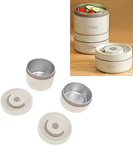 Ejoyous Portable Insulated Lunch Container Set, Stainless Steel Thermal Lunch Box Multi Layers Leakproof Lunch Box Set with Bag Portable Food Container, for Adult Kids Student