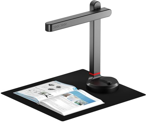 NetumScan Cámara de documentos de libro de 13 MP para profesores, reconocimiento OCR multilingüe por tecnología IA, plegable y portátil, proyección en tiempo real, grabación de video, tamaño de