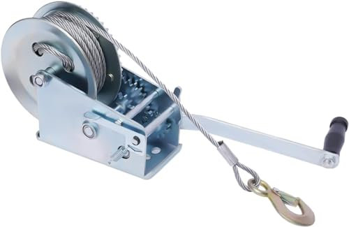 Profi Seilwinde Handwinde mit Drahtseil, 1588kg/3500lbs Zugkraft, 10m Drahtseil, Ideal für PKW & LKW Anhänger, Robust & Zuverlässig, Praktisch für Zuhause & unterwegs