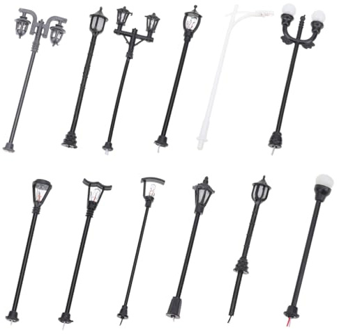 Gogogmee 12pezzi Mini Lampioni Da Strada Per Decorazione Micro Paesaggi Ornamentali Per Mini Case e Giardini in Miniatura Stile Casuale Resistente Per Creazione Di Diorami e Tavoli Da Gioco