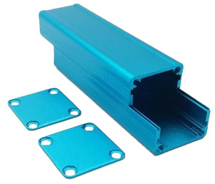 Projektbox Aluminium, 25x25x80mm Elektronisches Schutzkasten Instrumentenbox Gehäuse Kühlbox für Leiterplatte DIY Projekt, Blau