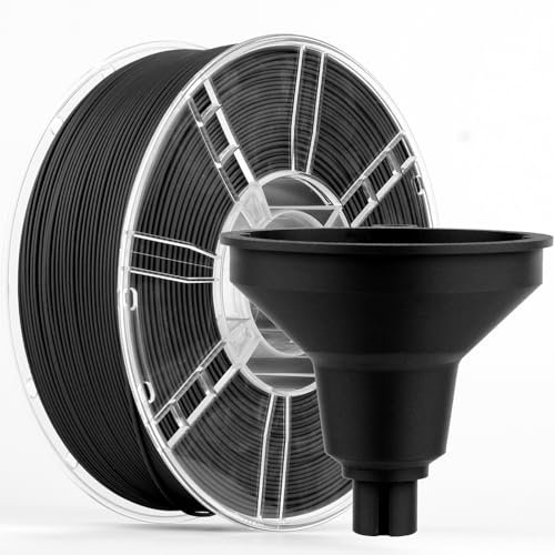 LVVJ3D Carbon Fibre PETG Filament 1.75 mm, 3D Drucker Filament PETG CF, 3D Printing Materials 1.75 mm with 20% Carbon Fibre, Black 1kg/Spule