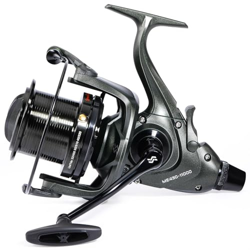 Sougayilang ME430 Carp Reel,11000/12000 Large Line Capacity Surf/Carp Fishing Reels，13+1BB Smooth Powerful Carp Reels 4.6:1 Gear Ratio for Saltwater Freshwater-11000