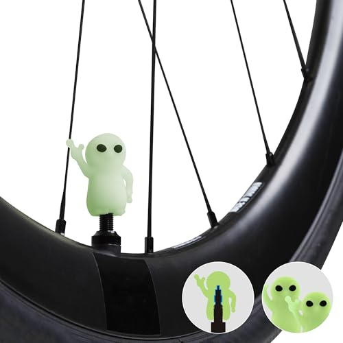 BONE Character Valve Cap – Alien (Alien) – Lot de 2 – Bouchons de Valve en Silicone, étanches et Anti-Corrosion, universels pour vélo, Moto, Voiture et SUV