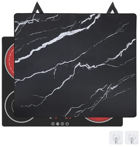Induction Hob Cover 62x53cm, Electric Stove Protector Mat, Fireproof and Waterproof Heat-Resistant Prevents Scratches Ceramic Glass Cooktop Cover, Multifunctional Silicone Cooker Mats (B)
