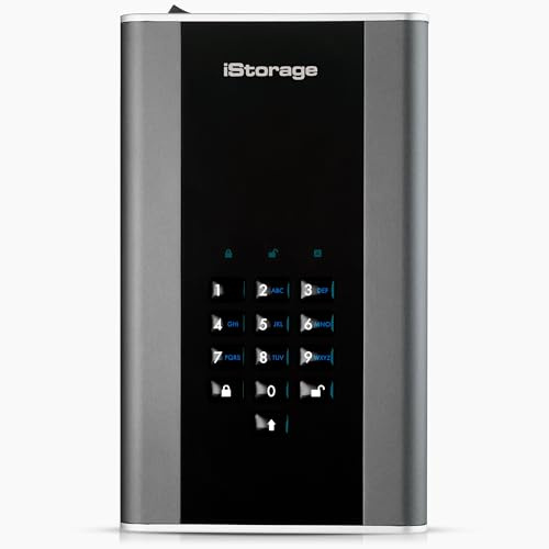 iStorage diskAshur DT2 24 TB - Secure Encrypted Desktop Hard Drive - FIPS Level-2 - Password protected - Dust/Water Resistant