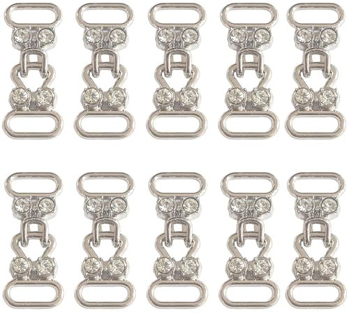 ZAHD 10 PCS Verschluss Nähen DIY Bastelzubehör für Kleidung Haken Zum Nähen Haken Kleidung Nähen DIY Bastelzubehör für Röcken Nähen Haken und Augen Verschluss Silber Rock Haken Nähhaken