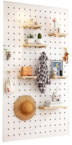 Rangement mural en panneau perforé, organisateur mural en panneau perforé, panneau perforé en bois de 18 mm d'épaisseur, pour organisateur mural, kits de panneaux perforés muraux pour la mai