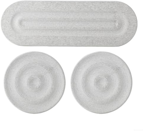 Wasserabsorbierendes Stein-Tablett, 3-teilig, Kieselgur-Untersetzer für Badezimmer, Küche, Spüle, Organizer, 20 x 10 cm (grau)
