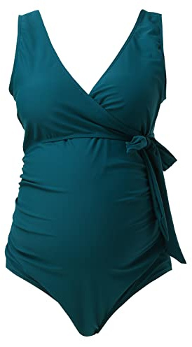 Generisch Traje de Casa Halter y Baño Embarazo Soild Negro