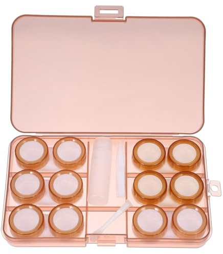 VALICLUD Caja Transparente para Lentes de Contacto 6 Unidades, Estuche Compacto Prueba de Fugas, Material Resistente para Viajes y Uso Diario, Soporte Práctico para Lentes de Maquillaje,