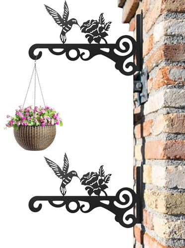 Emdvsco Gancio Da Parete Per Piante - Ganci Da Parete In Ferro Resistente Per Piante,Staffe e Supporti per Mensole su Ringhiera Recinzione Balcone Terrazzo
