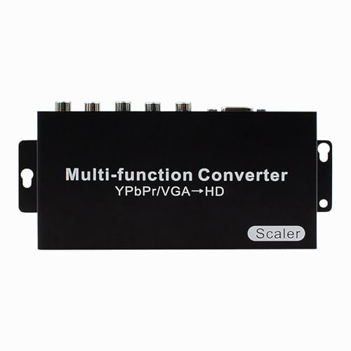 FUUGlan Convertisseur péritel vers HDTV YPbPr/VGA facile à utiliser avec double option d'entrée Adaptateur de conversion portable Noir VGA vers HDTV Port Converter