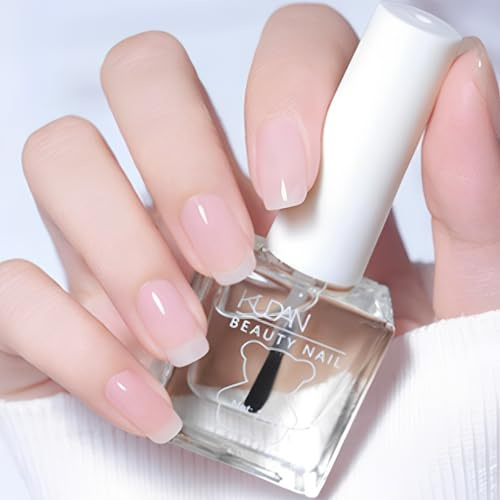 Clear Nail Polish - Clear Nail Varnish - Transparent Quick Dry Nail Polish Long Lasting - Glossy Base Coat Nail Varnish & Top Coat polish For Women Nails Art Diy Manicure Gift