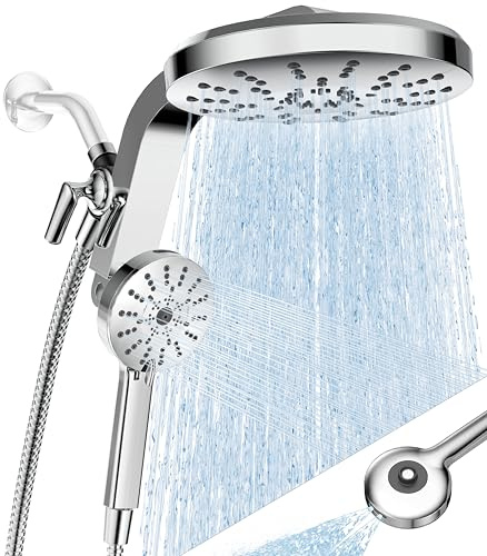 High Pressure Rain Showerhead Combo, 2026 Magnetic Shower Head Set with Detachable 8-Mode Handheld Shower Spray, Adjustable Angle Dual Showerhead System with Built-in Magnetic Docking and Power Jets