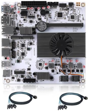 MNBOXCONET NAS 10G N150 8 Bay-moderkort, M8 Mini ITX-moderkort (N100-uppdatering) 2 x M.2 NVMe DDR5 utan RAM, SSD, 2,5 Gbit, M.2 Wifi, PCIEx1, USB C, TF-kortplats med 2 kablar