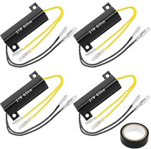ZAMDOE 4 Stück 12 V 21 W 6 Ohm Motorradblinker-Widerstände, LED-Lastwiderstände, Blinker-Adapter, universell für Motorrad, Roller, Quad, Offroad, für Yamaha für Suzuki