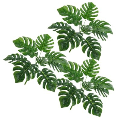 ULDIGI 3 pezzi Foglie Monstera Artificiali Decorazione Verde Realistica per Ufficio e Casa Pianta Finta per Interni ed Esterni per Balcone e Giardino
