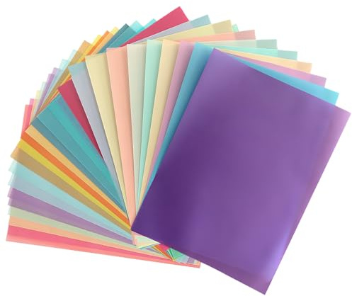 40x Transparentpapier Bunt A4, Buntes Transparentpapier Laterne Transparent Laternen Papier Pergamentpapier zum Basteln Buntpapier A4, 20 Farben,Durchsichtiges Papier zum DIY Basteln, Scrapbooking