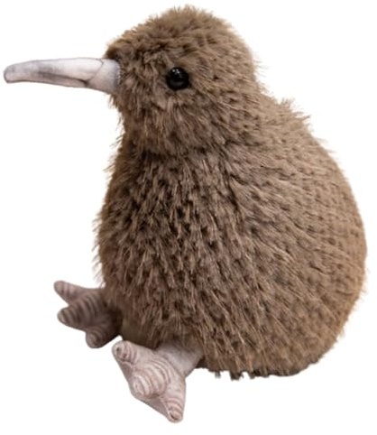 Kiwi Vogel Kuscheltier, Kiwi Vogel Plüschtier, Kiwi-Vogel-Stofftier, süßes weiches Vogelspielzeug, Realistische Tierplüsch, Stoffpuppe Figur, Kiwi-Plüschpuppe für Kinder, Mädchen (20cm,Kaffee)