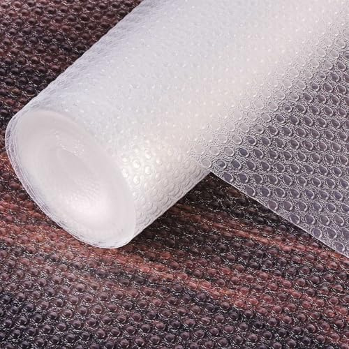 AOOHA Protector Cajones Cocina EVA Plastico Protector,45x500cm Estera No Adhesiva Reutilizable Impermeable,Alfombrilla Antideslizante De EVA Recortable Para Cajón Nevera Mueble Estante Transparente