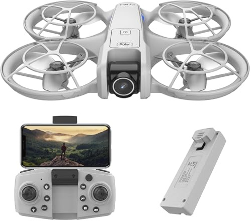 Mini Drone Rollei Fly Mini Droni con Fotocamera 720P Drone Quadricottero con Modalità senza Testa 360° Rotazione Telecomando e APP Meno di 250 g per Principianti e Appassionati Droni-Drones-Fotocamera